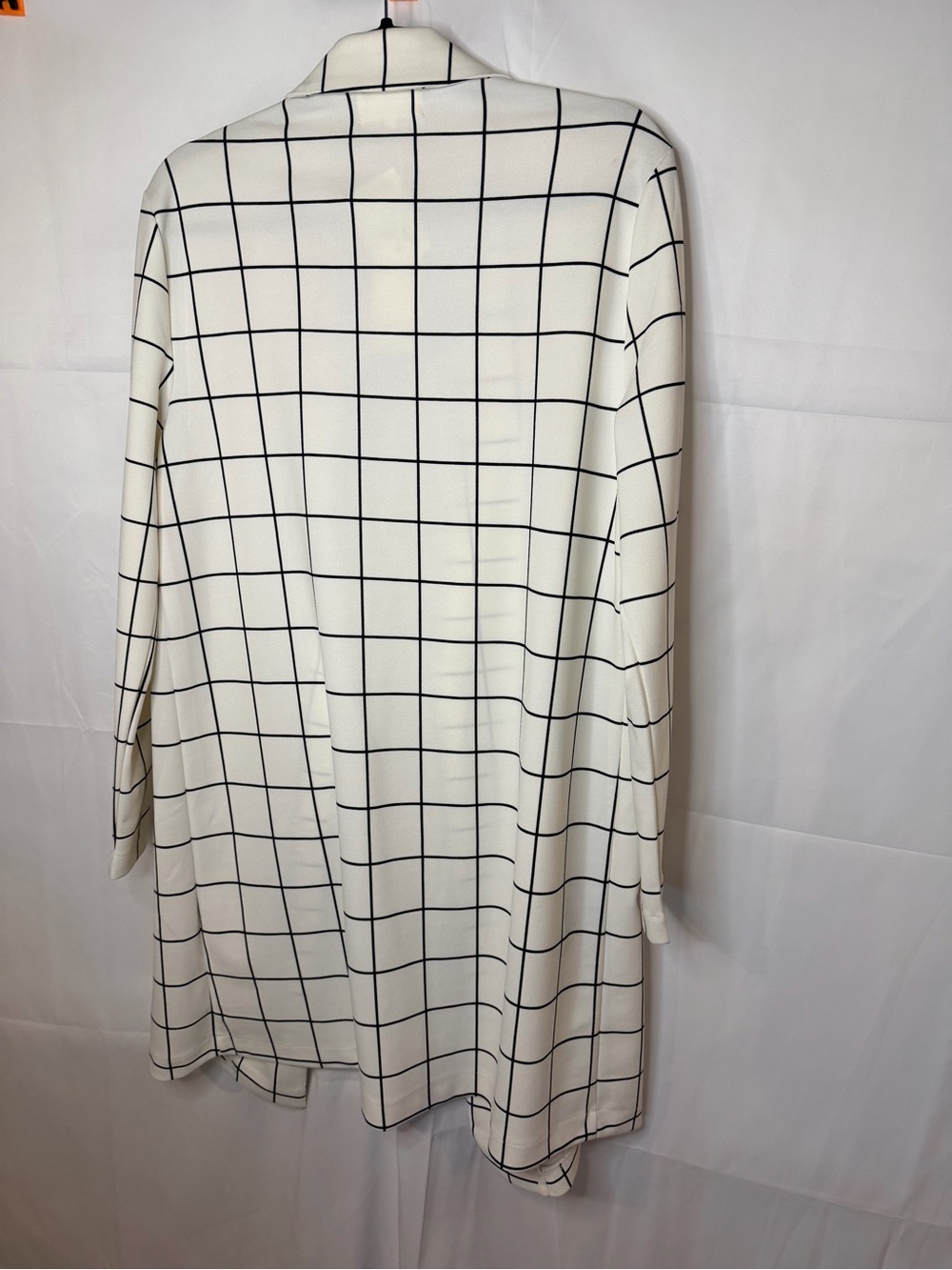 MELLODAY White Windowpane Blazer with Black Grid - Picture 6 of 7